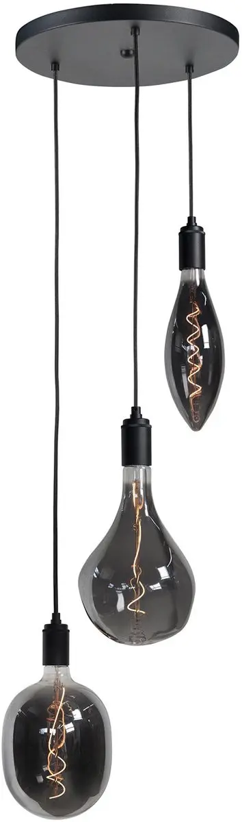 Highlight Fantasy Hanglamp 3x E27 - Zwart - afbeelding 2 van 3