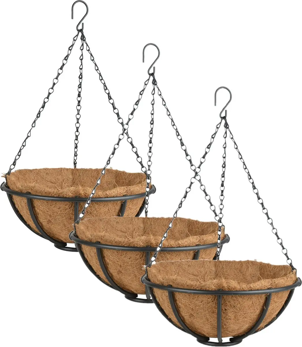 Esschert Design Metalen hanging basket / plantenbak met ketting