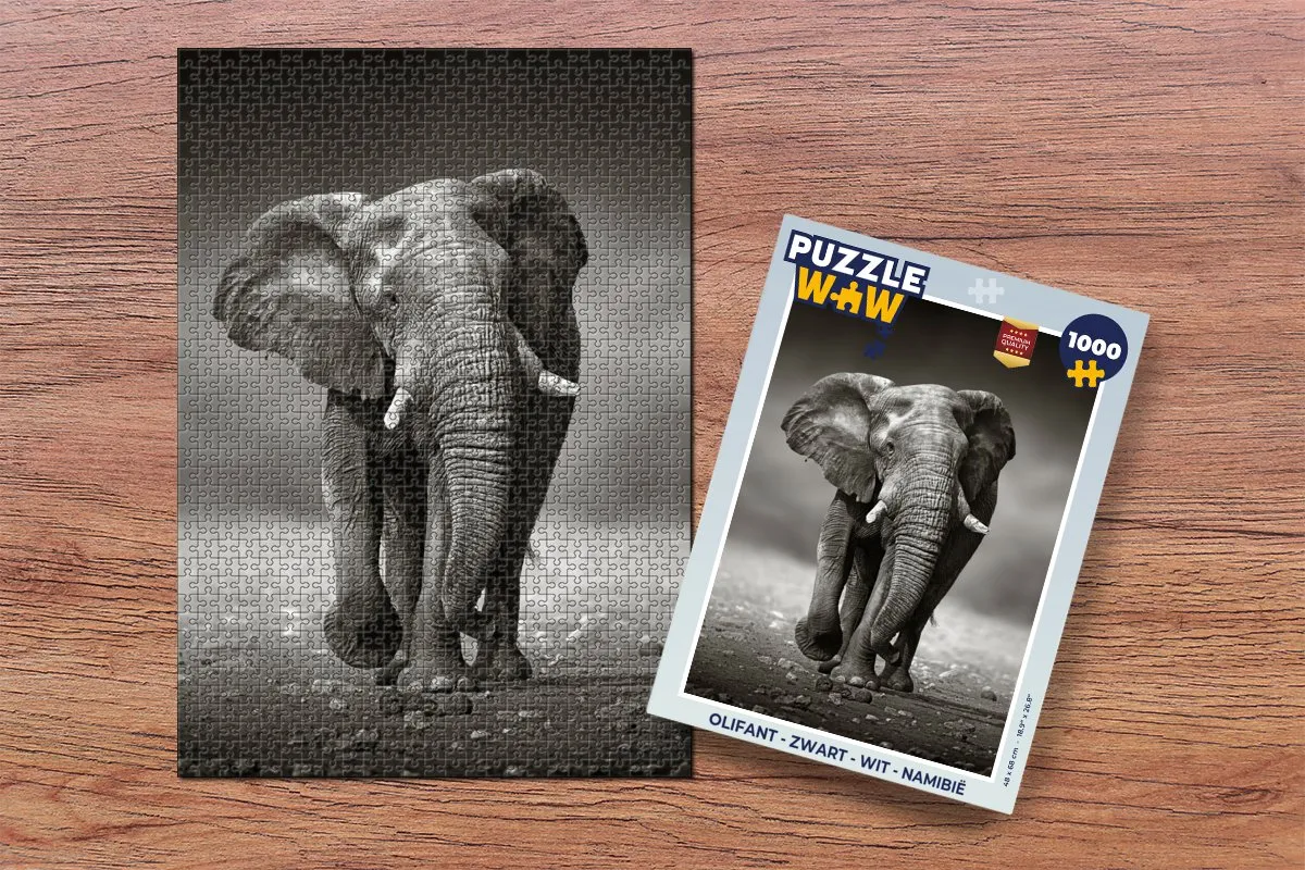 PuzzleWow Olifant Legpuzzel 1000 Stuks - Multicolor