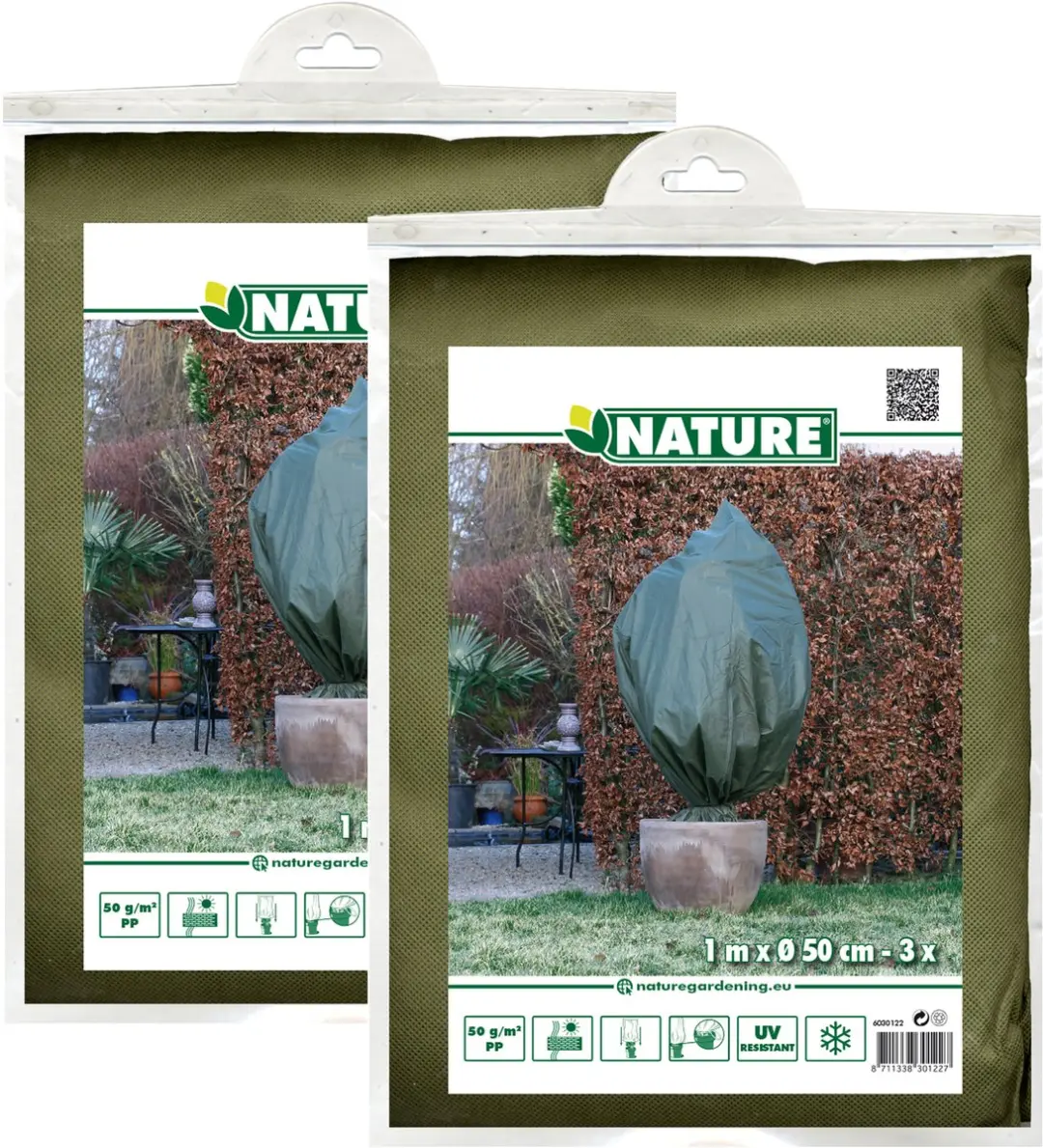 6x stuks nature plantenhoes met trekkoord