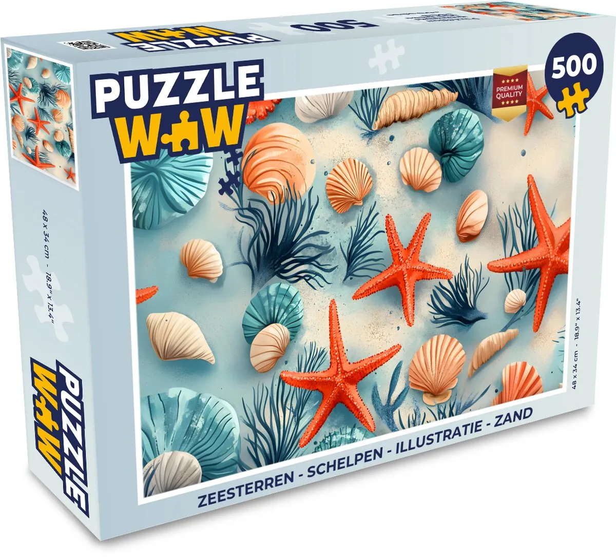 PuzzleWow Zeesterren Schelpen Legpuzzel 500 Stuks