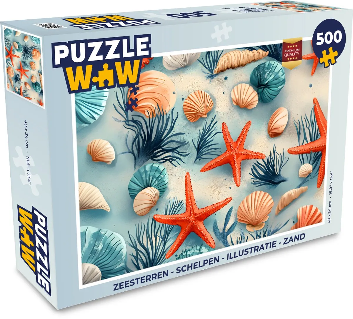 PuzzleWow Zeesterren Schelpen Legpuzzel 500 Stuks