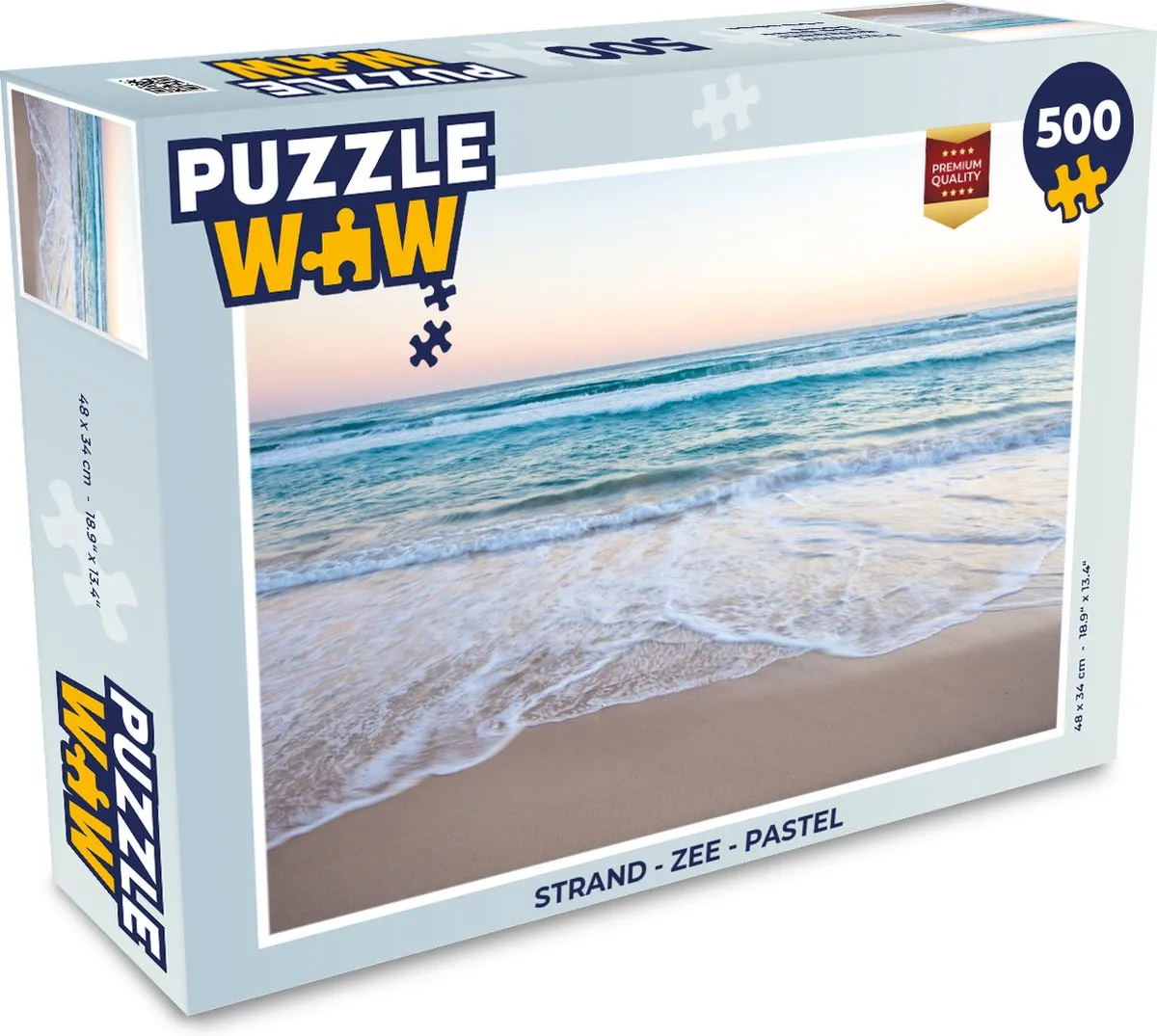 PuzzleWow Strand Zee Pastel Legpuzzel 500 Stuks