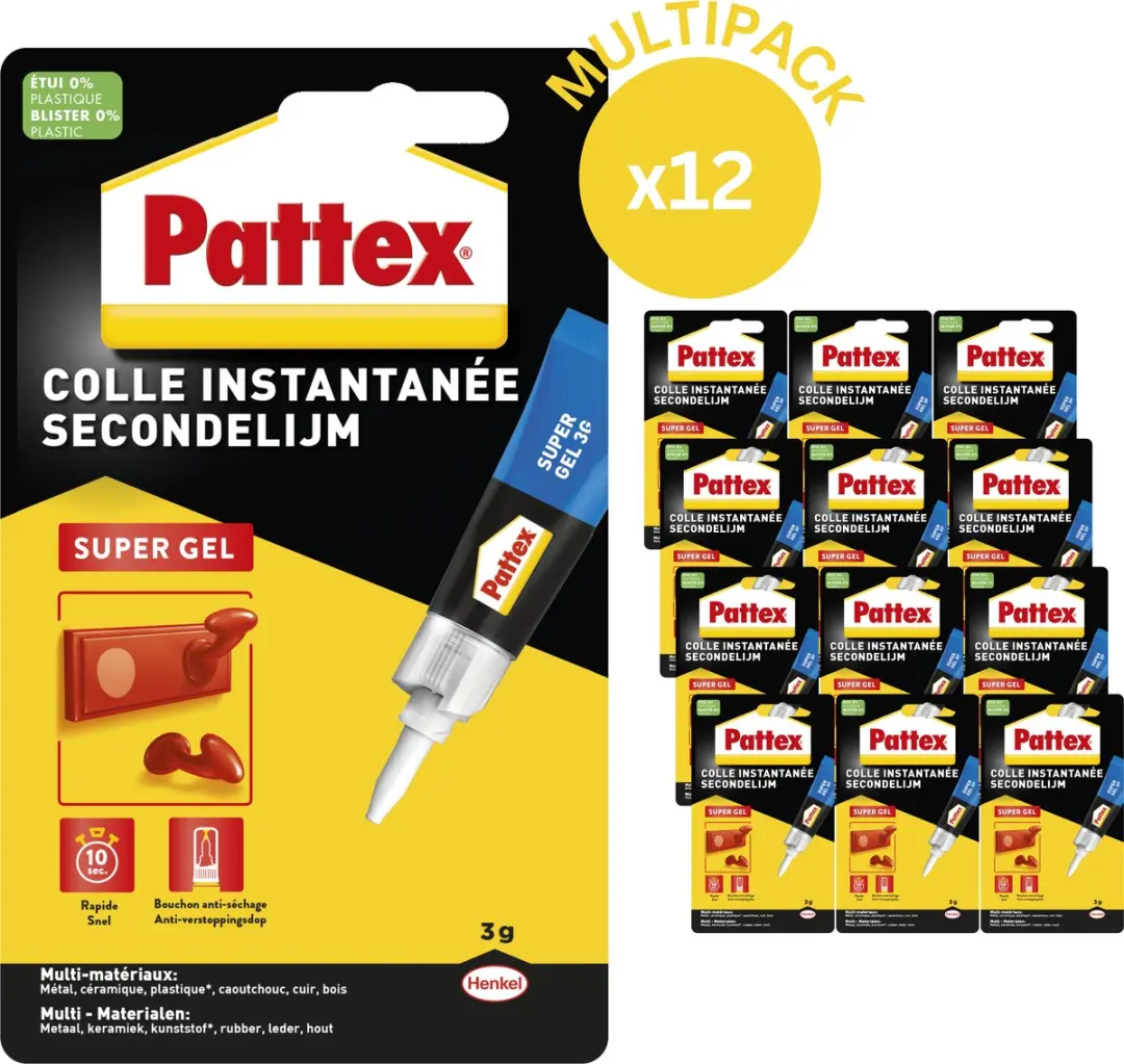 Pattex Super Gel 12 x 3g Secondelijm