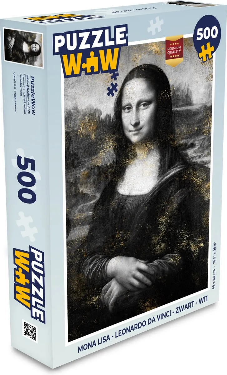 PuzzleWow Mona Lisa Legpuzzel 500 Stuks - Multicolor