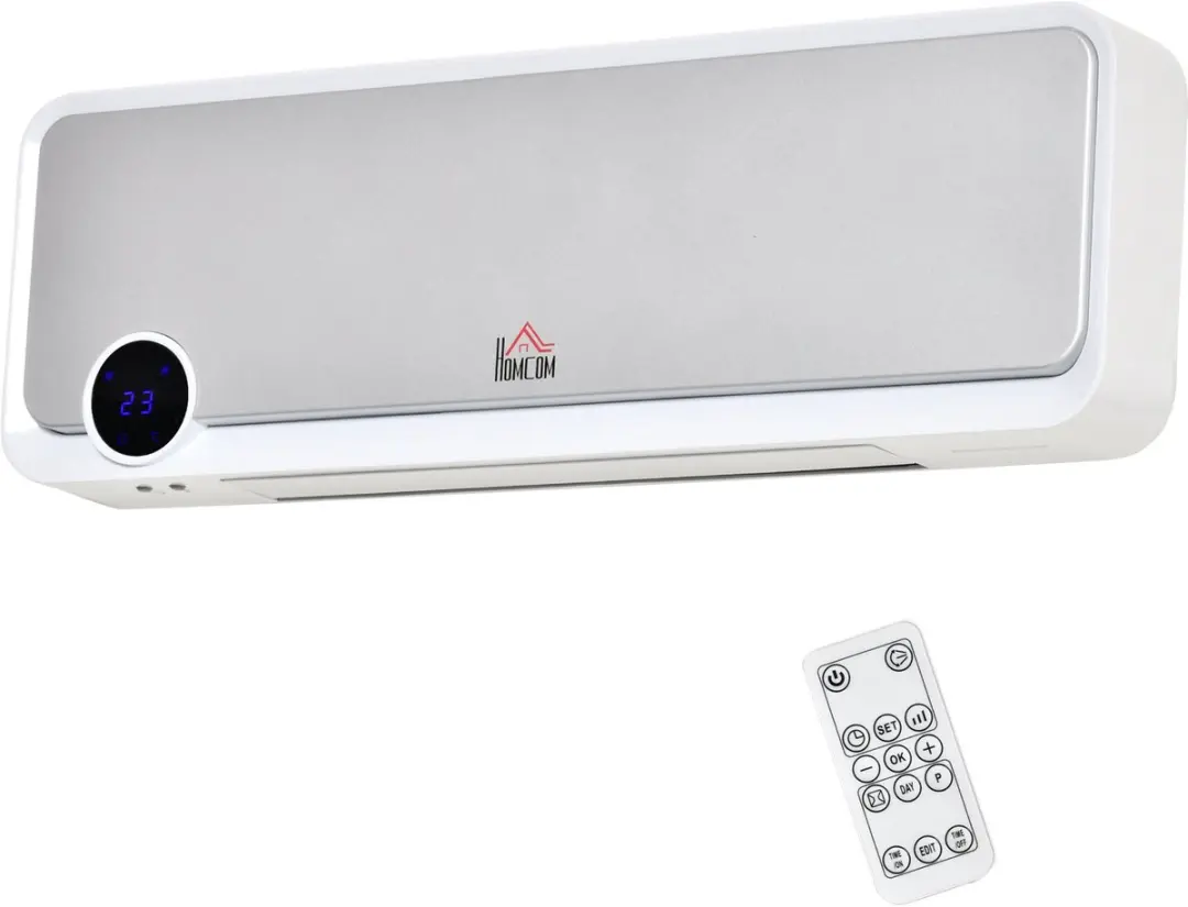 HOMCOM-Wandverwarming-PP-56x11,7x18,5cm-Wit, Zilver