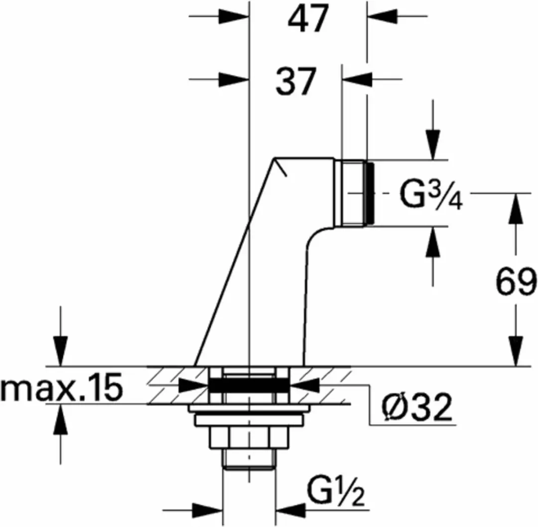 Grohe Staande Koppeling 12030000 - afbeelding 3 van 4