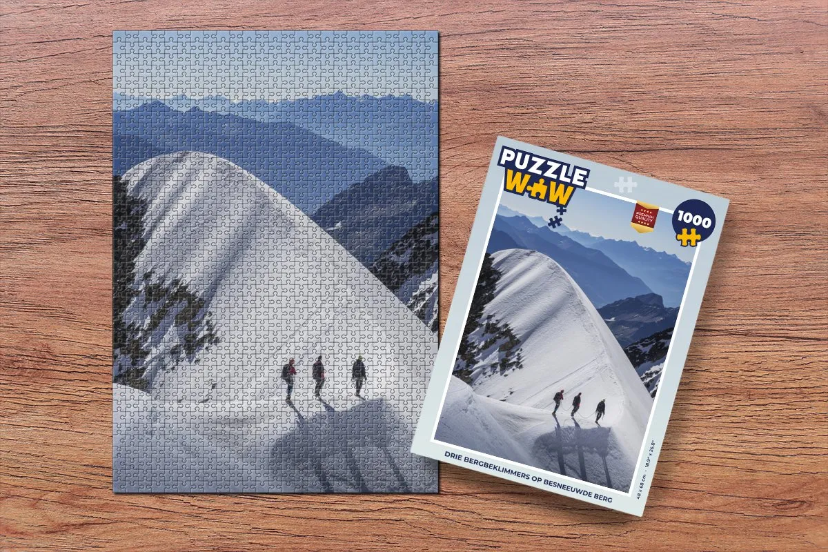 PuzzleWow Legpuzzel Drie Bergbeklimmers - 1000 Stuks - Multicolor