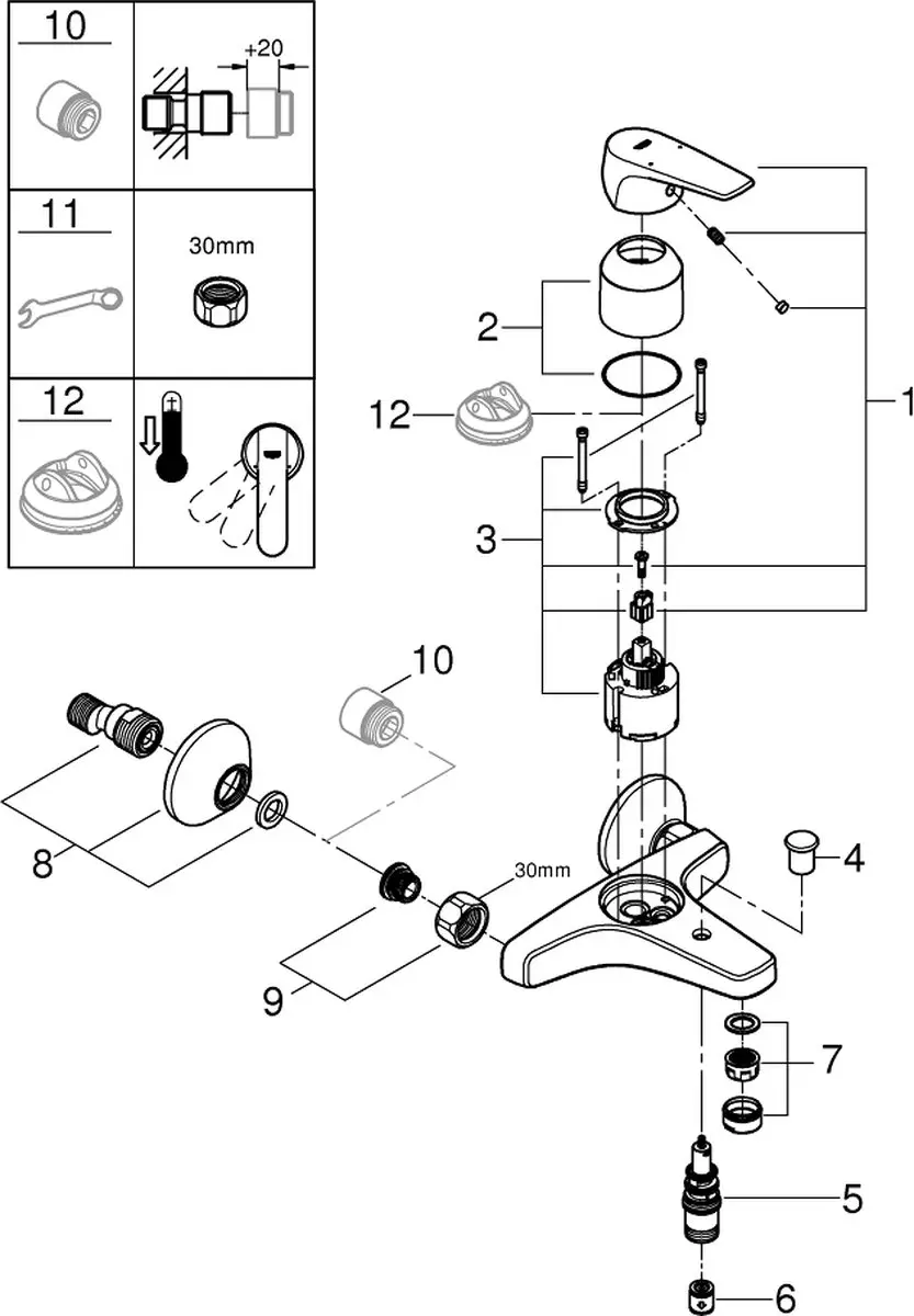 GROHE QuickFix Start Flow Badkraan 23772000 - Chroom - afbeelding 5 van 5