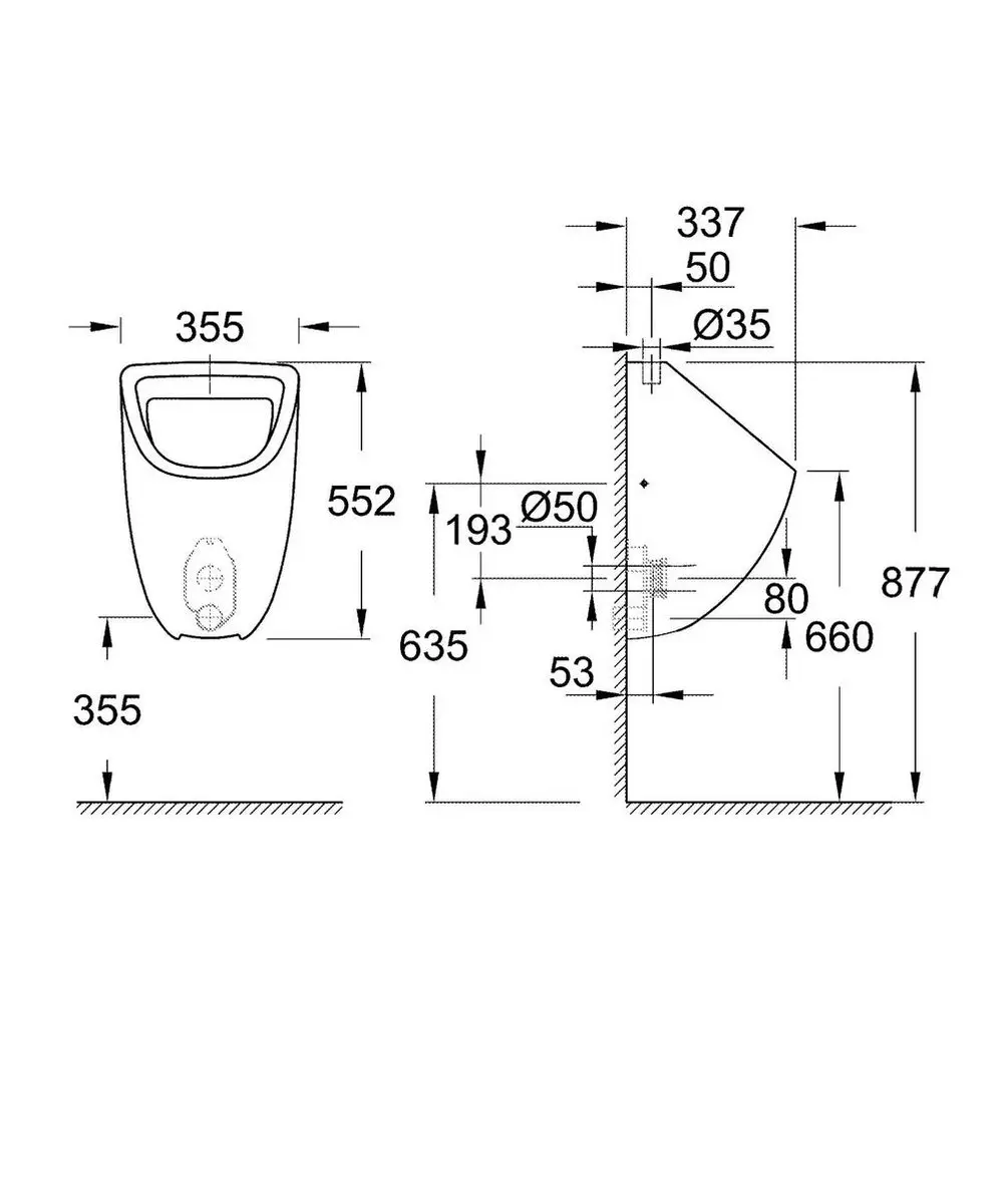 Grohe Bau Urinoir 39439000 - Wit - afbeelding 3 van 3