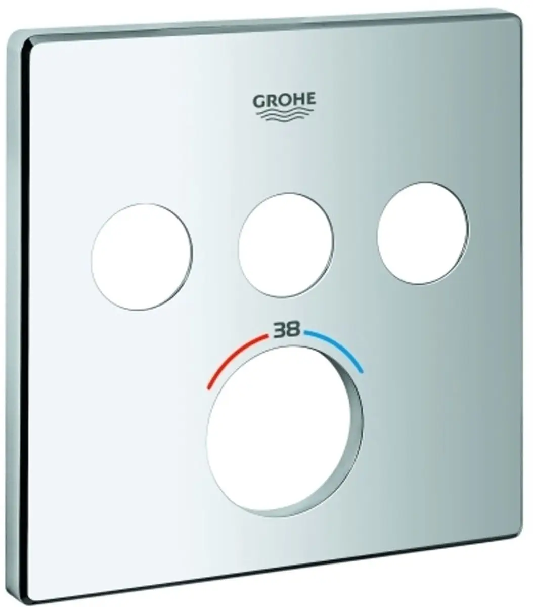 GROHE Rozet 49042 voor SmartControl UP-THM eckig met 3 ASV chroom, 49042000