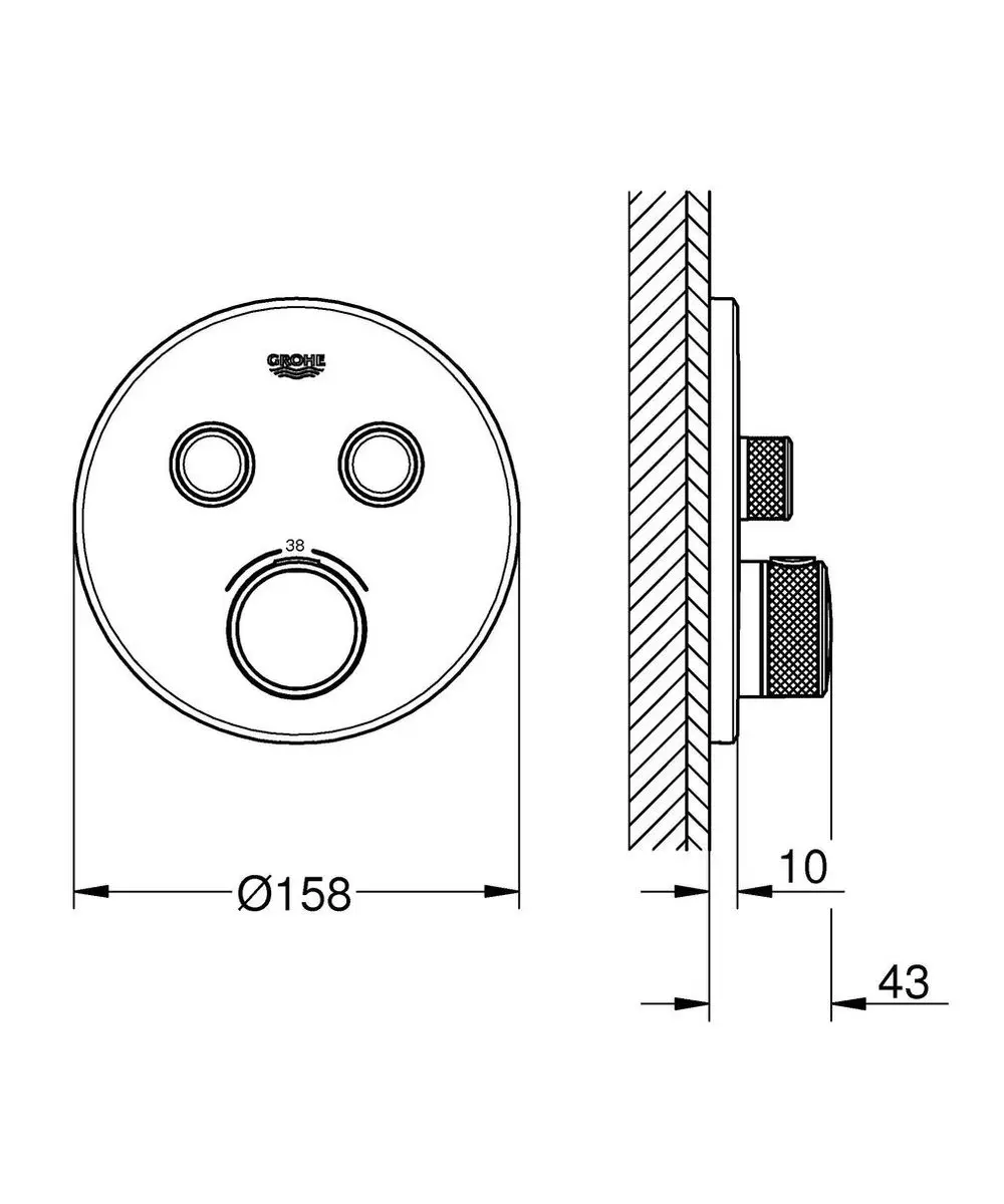 GROHE Grohtherm SmartControl 29119AL0 Thermostate Douchekraan - afbeelding 6 van 6