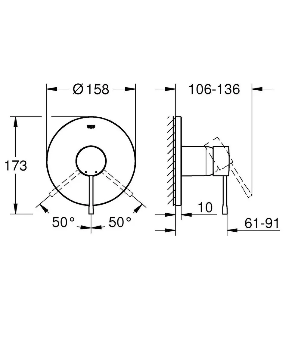 GROHE Essence Inbouw Douchekraan 24057GN1 - Cool Sunrise - afbeelding 4 van 5