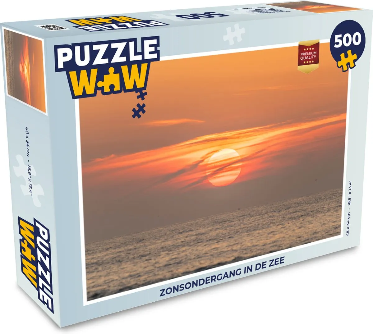 PuzzleWow Zonsondergang in de zee Legpuzzel 500 Stuks