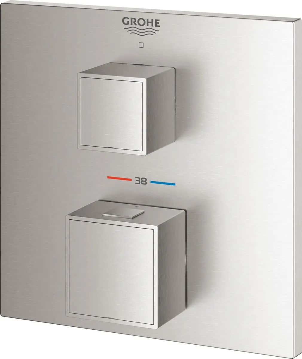 GROHE Grohtherm Cube 24153DC0 Douchethermostaatkraan - Roestvrijstalen look - afbeelding 3 van 4
