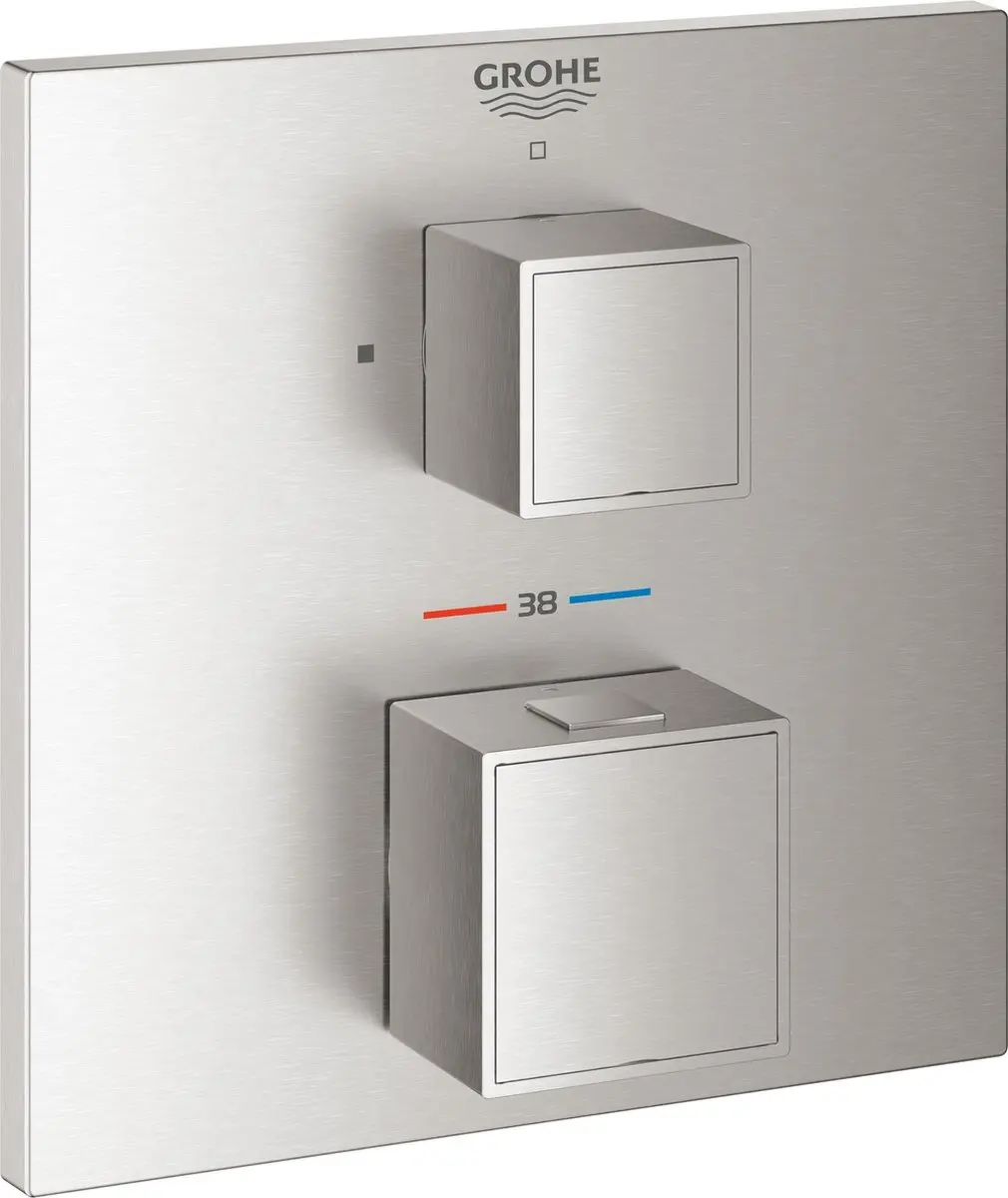 GROHE Grohtherm Cube 24153DC0 Douchethermostaatkraan - Roestvrijstalen look - afbeelding 4 van 4
