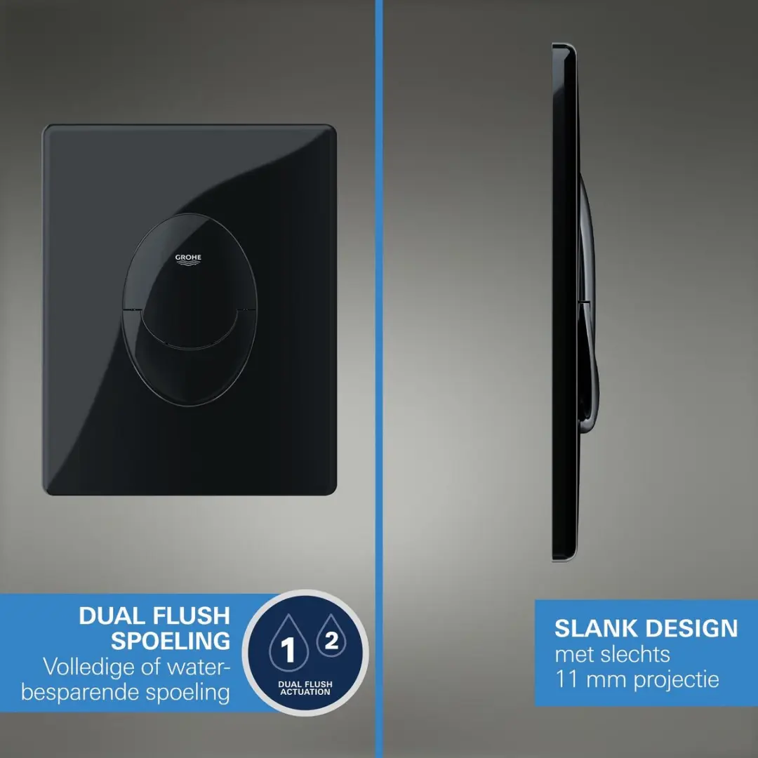 GROHE Start Bedieningsplaat Glossy Black - afbeelding 2 van 6