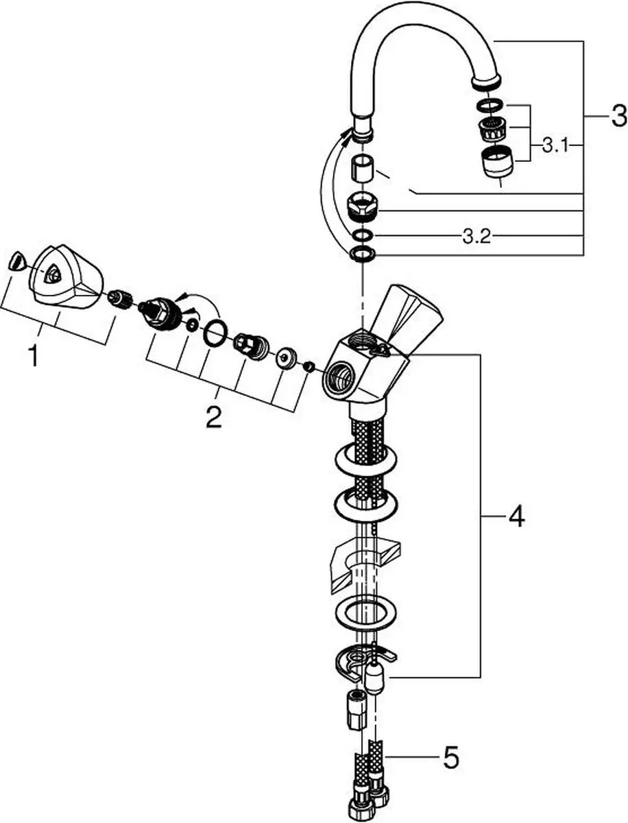 Grohe Costa Trend Wastafelkraan Chroom - afbeelding 3 van 6