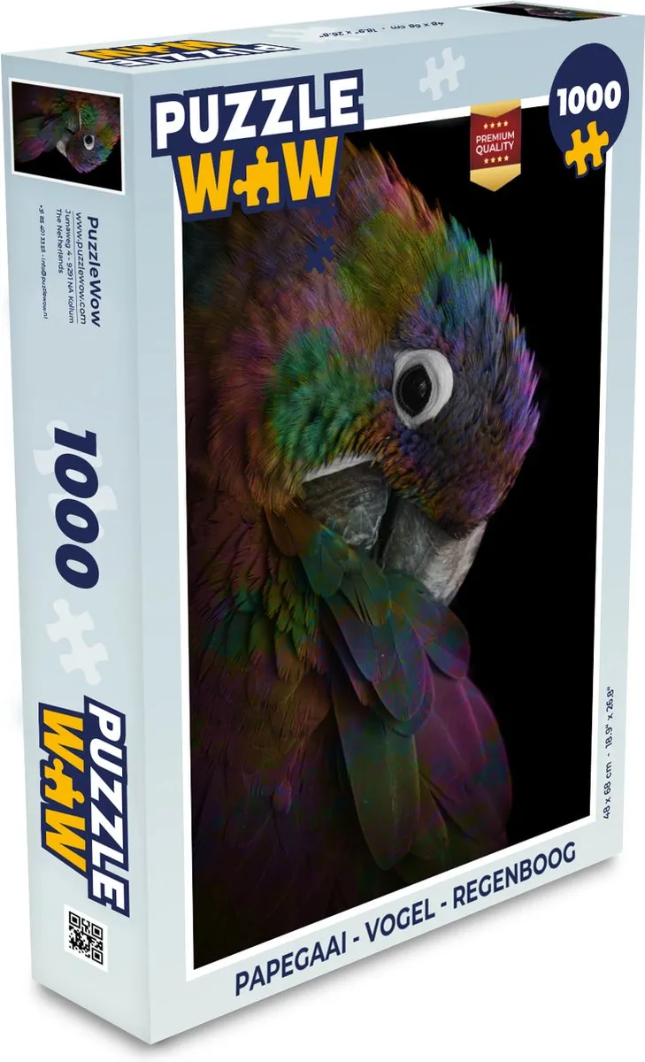 PuzzleWow Papegaai Regenboog Legpuzzel 1000 Stuks - Multicolor