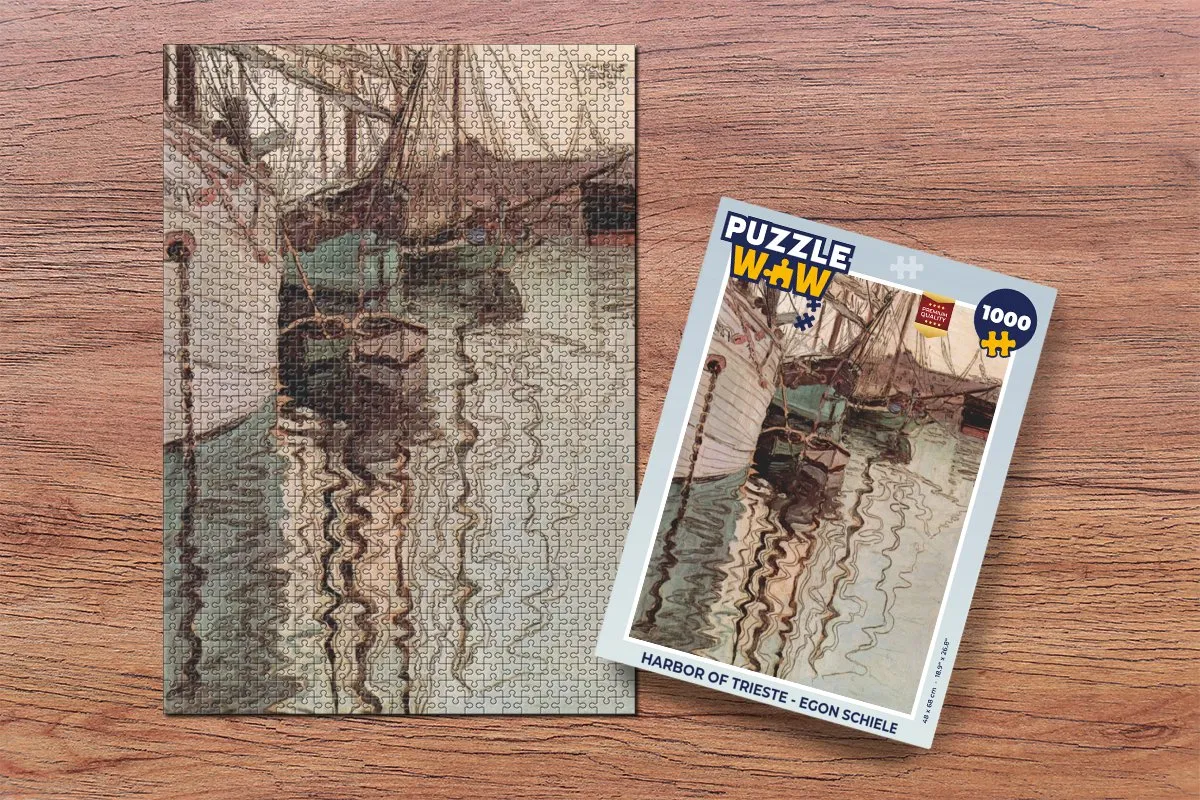 PuzzleWow Egon Schiele Harbor of Trieste Legpuzzel 1000 Stuks - Multicolor