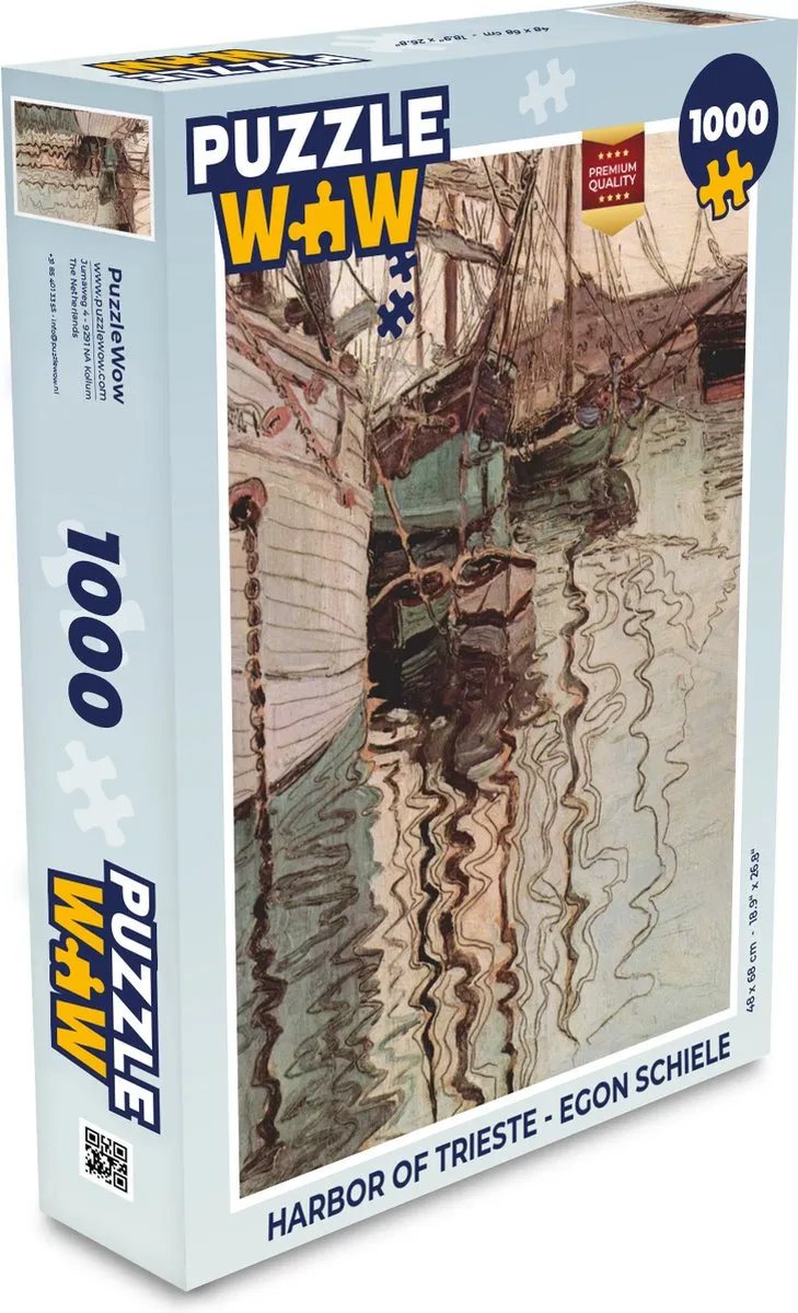 PuzzleWow Egon Schiele Harbor of Trieste Legpuzzel 1000 Stuks - Multicolor