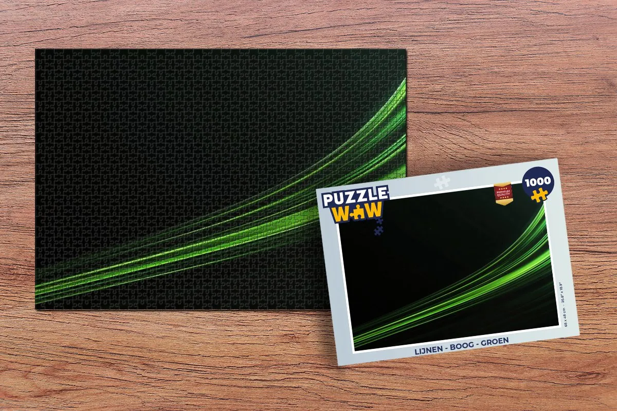 PuzzleWow Legpuzzel Lijnen - Boog Groen 1000 Stuks
