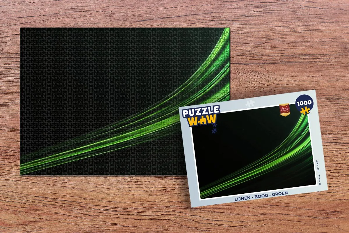 PuzzleWow Legpuzzel Lijnen - Boog Groen 1000 Stuks