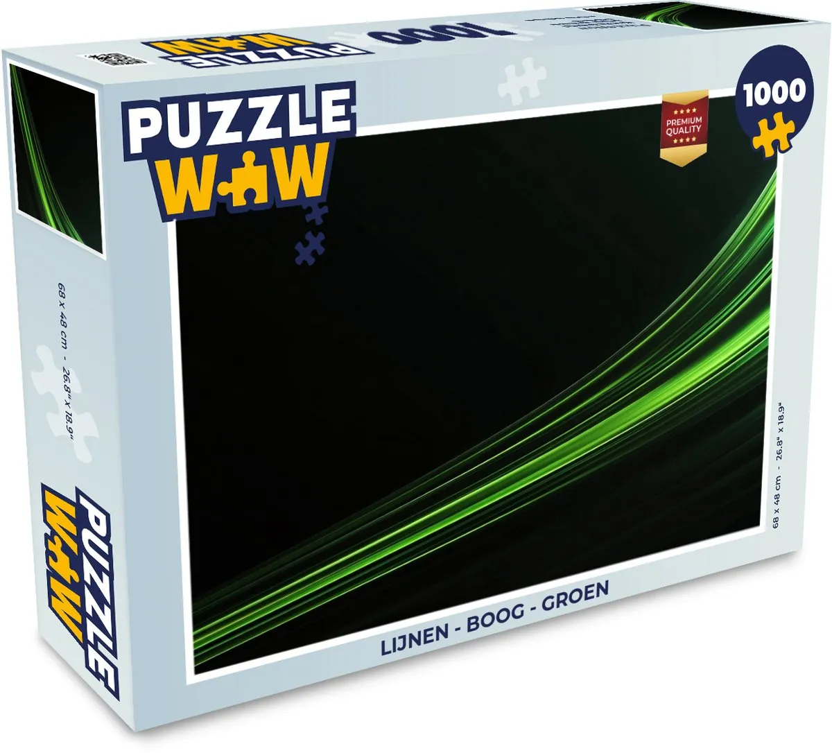 PuzzleWow Legpuzzel Lijnen - Boog Groen 1000 Stuks