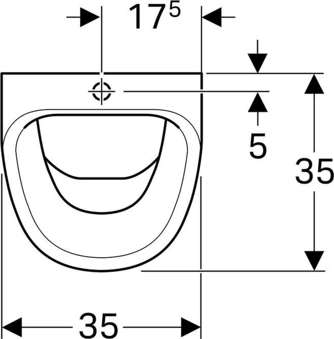 Geberit Aller Hangurinoir 34.5mm Wit - 1 Stuk - afbeelding 3 van 6