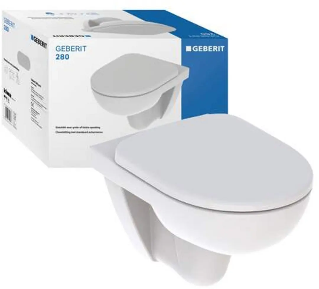 Geberit 280 Basic Hangtoilet Rimfree - 36x53cm - Glans Wit - afbeelding 3 van 6