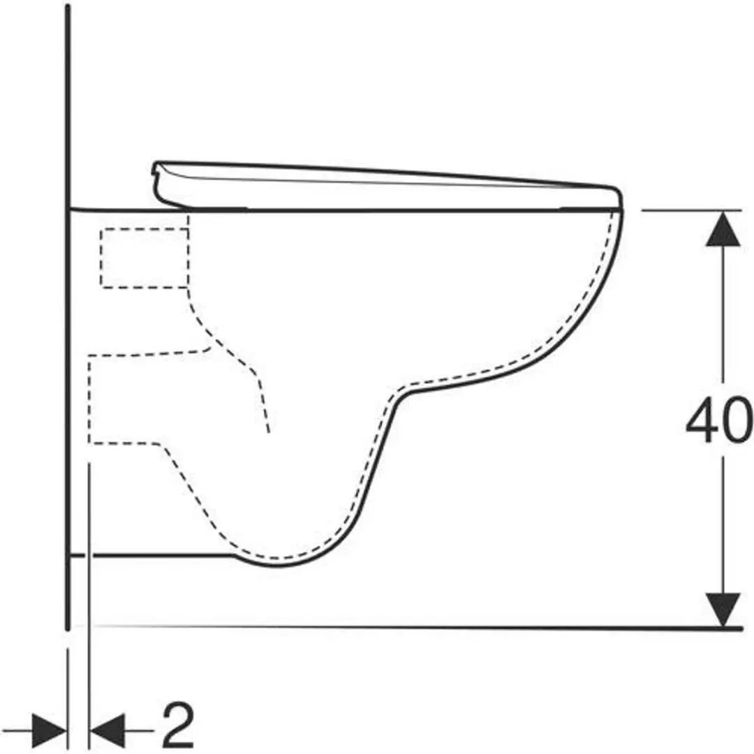 Geberit 280 Basic Hangtoilet Rimfree - 36x53cm - Glans Wit - afbeelding 2 van 6