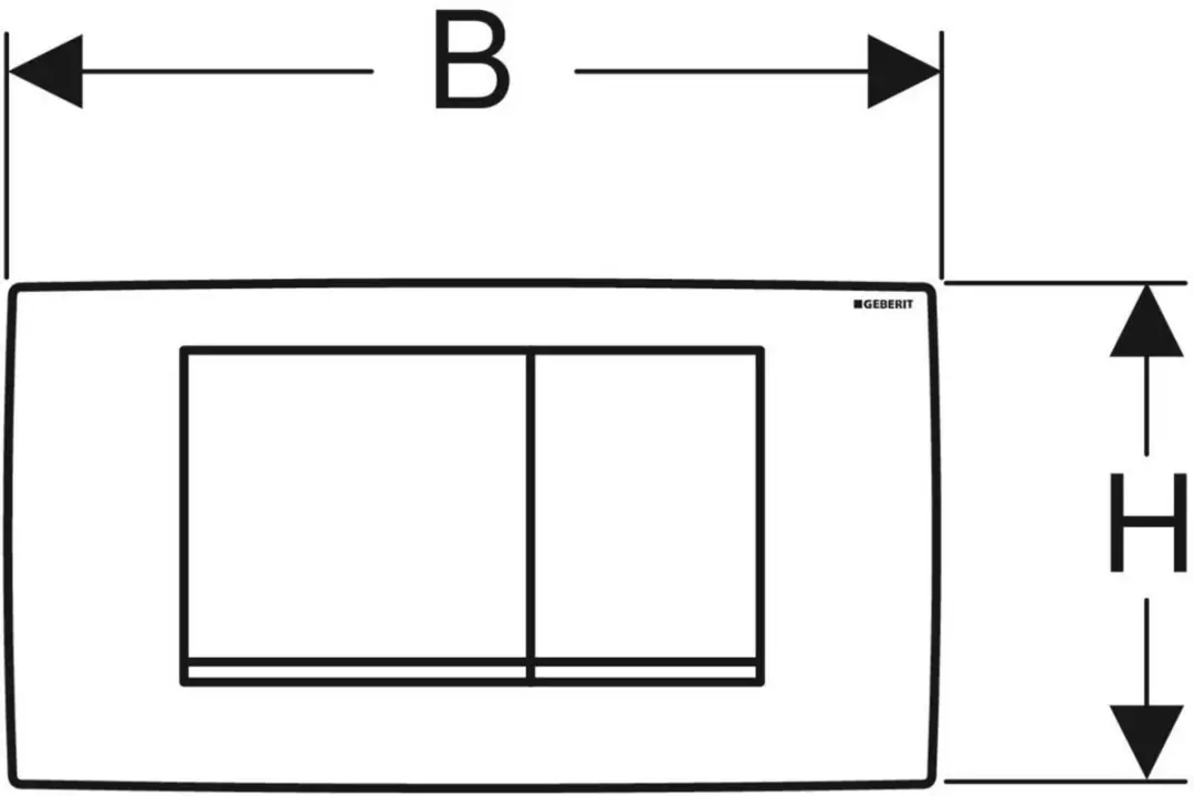 Geberit Twinline Bedieningsplaat 115.899.JQ.1 - Mat chroom - afbeelding 3 van 4
