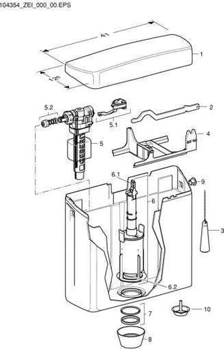 Geberit Hooghangend Reservoir 44701132783861 - Wit - afbeelding 6 van 6