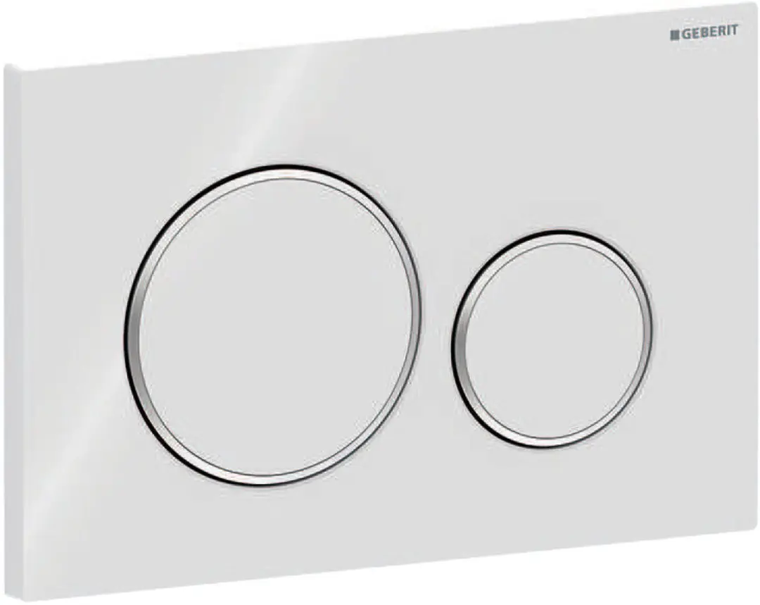 Geberit Sigma20 Bedieningsplaat - 2-toets wit/chroom - afbeelding 2 van 6