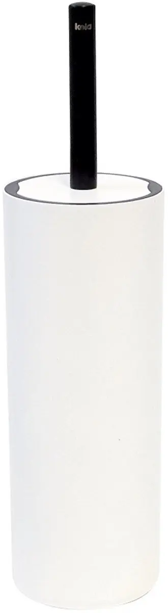 Toiletset Milos PP-kunststof, diameter 9,5 x 36,5 cm, wit / zwart