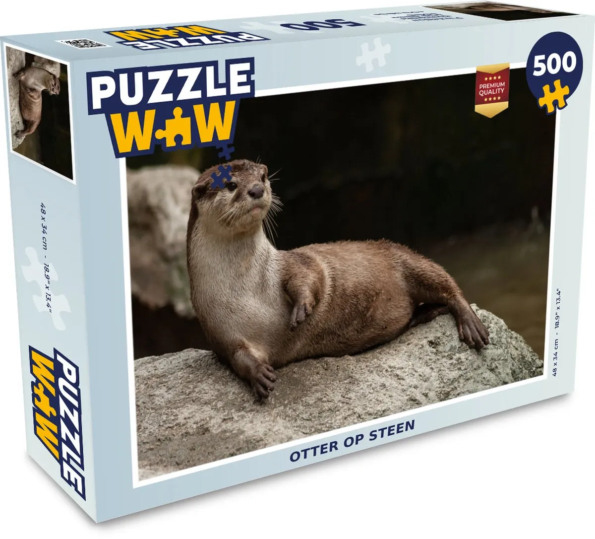 PuzzleWow Legpuzzel Otter op Steen 500 Stuks