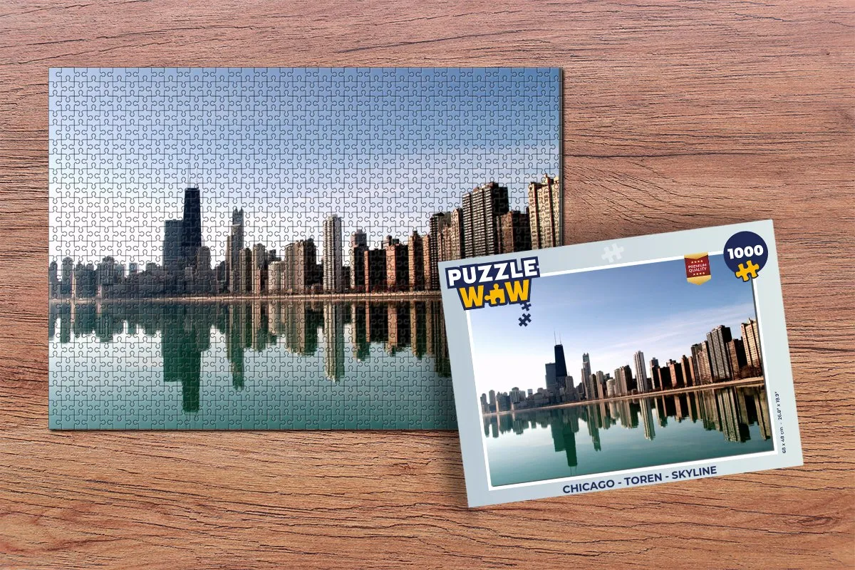 PuzzleWow Chicago Skyline Legpuzzel 1000 Stuks - Multicolor