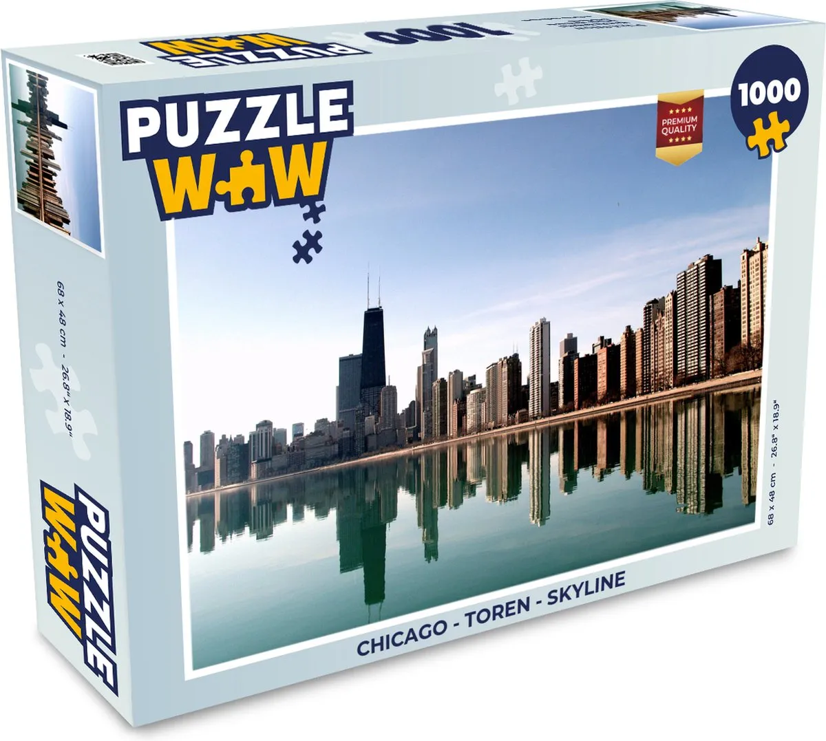 PuzzleWow Chicago Skyline Legpuzzel 1000 Stuks - Multicolor