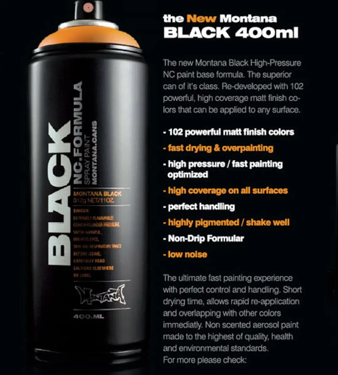 Montana BLACK 9105 Spuitbus 400ml - Wit - afbeelding 4 van 6