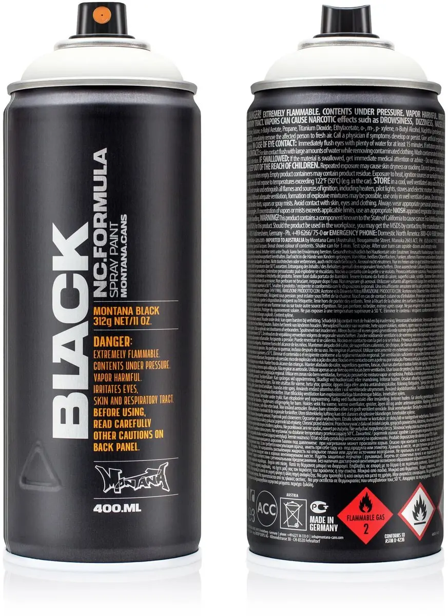 Montana BLACK 9105 Spuitbus 400ml - Wit - afbeelding 6 van 6