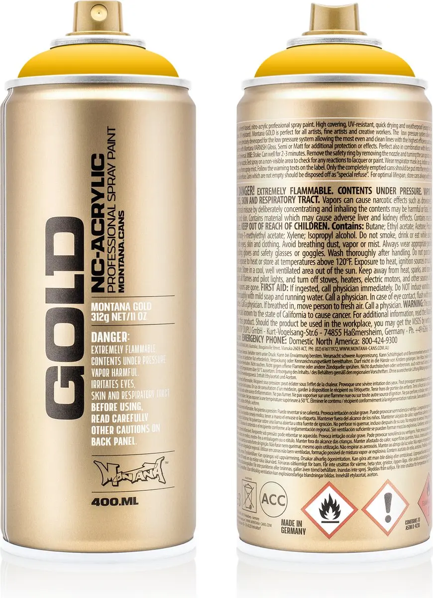 Montana GOLD S1010 Shock Yellow spuitbus 400ml