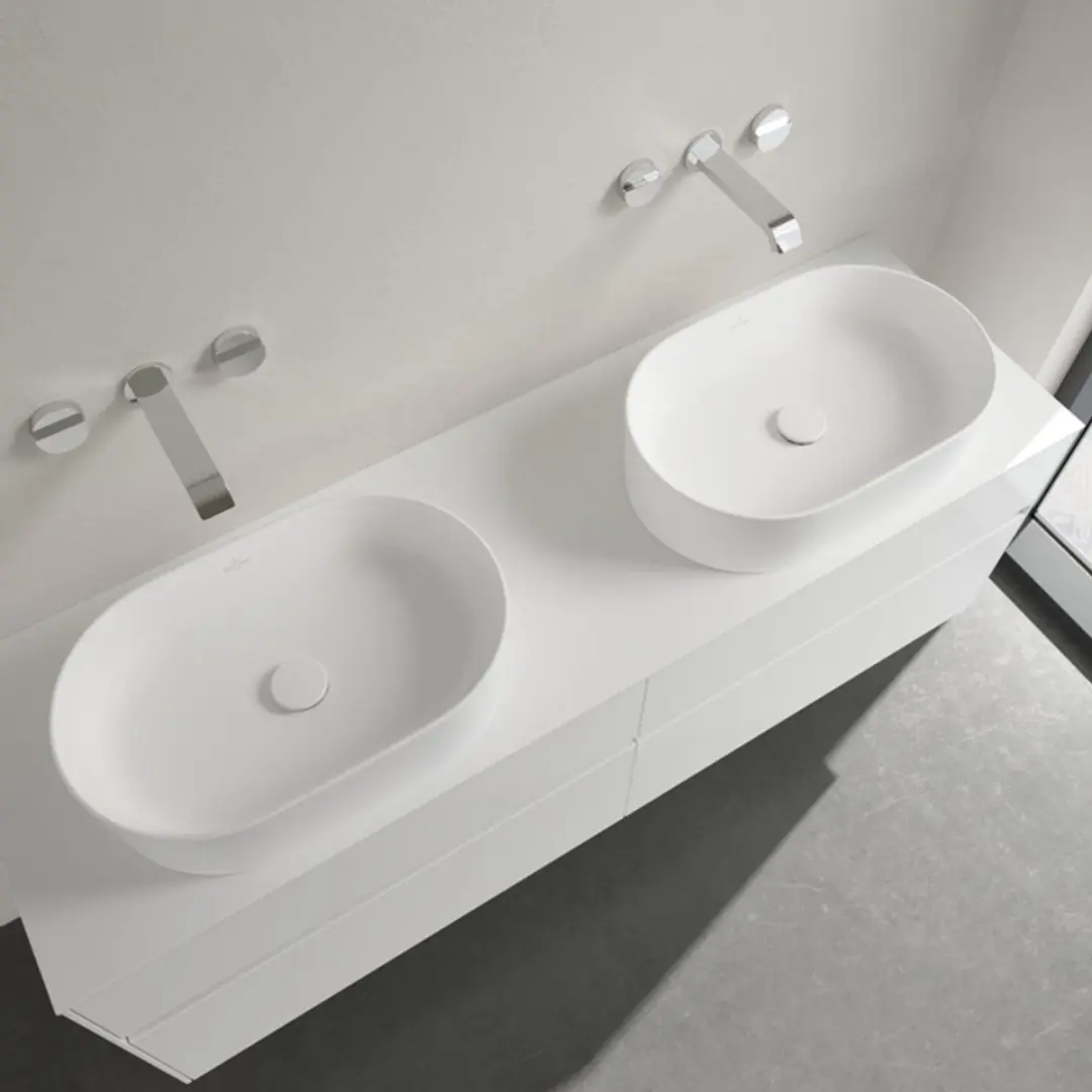Villeroy & Boch Collaro Opzetwastafel 56x36cm Stone Wit - afbeelding 5 van 6