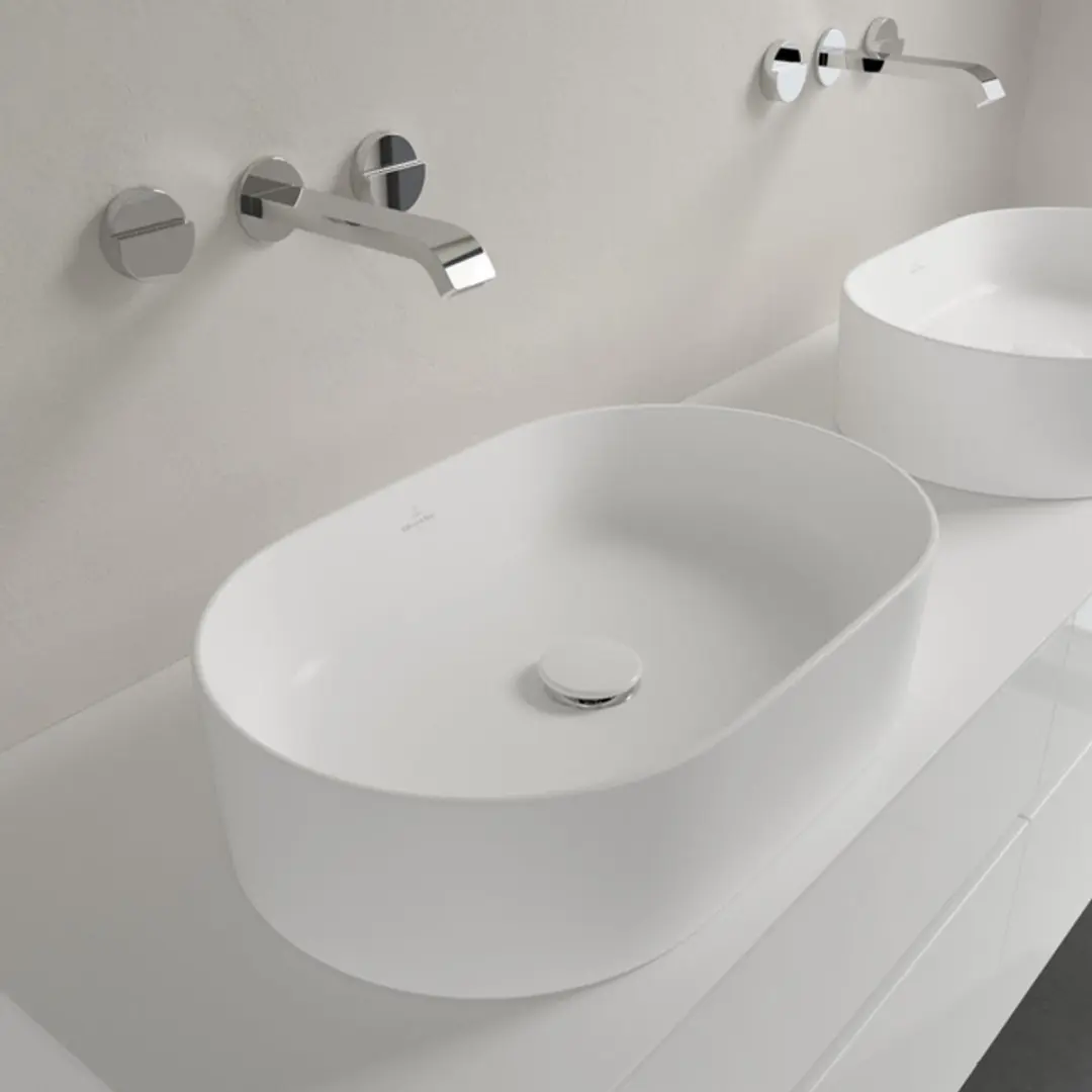 Villeroy & Boch Collaro Opzetwastafel 56x36cm Stone Wit - afbeelding 3 van 6