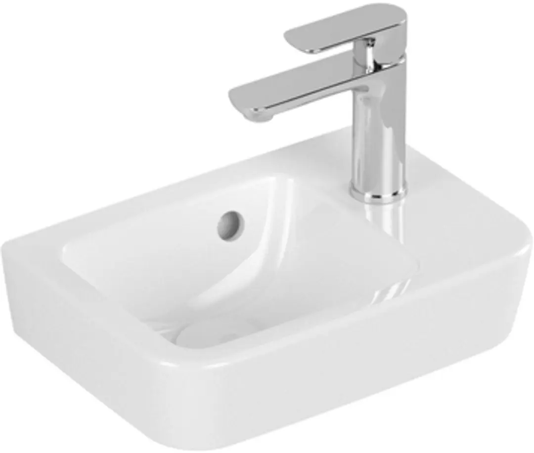 Villeroy & Boch O.novo Fontein 1 Kraangat Rechts 36x25cm Wit - afbeelding 2 van 6