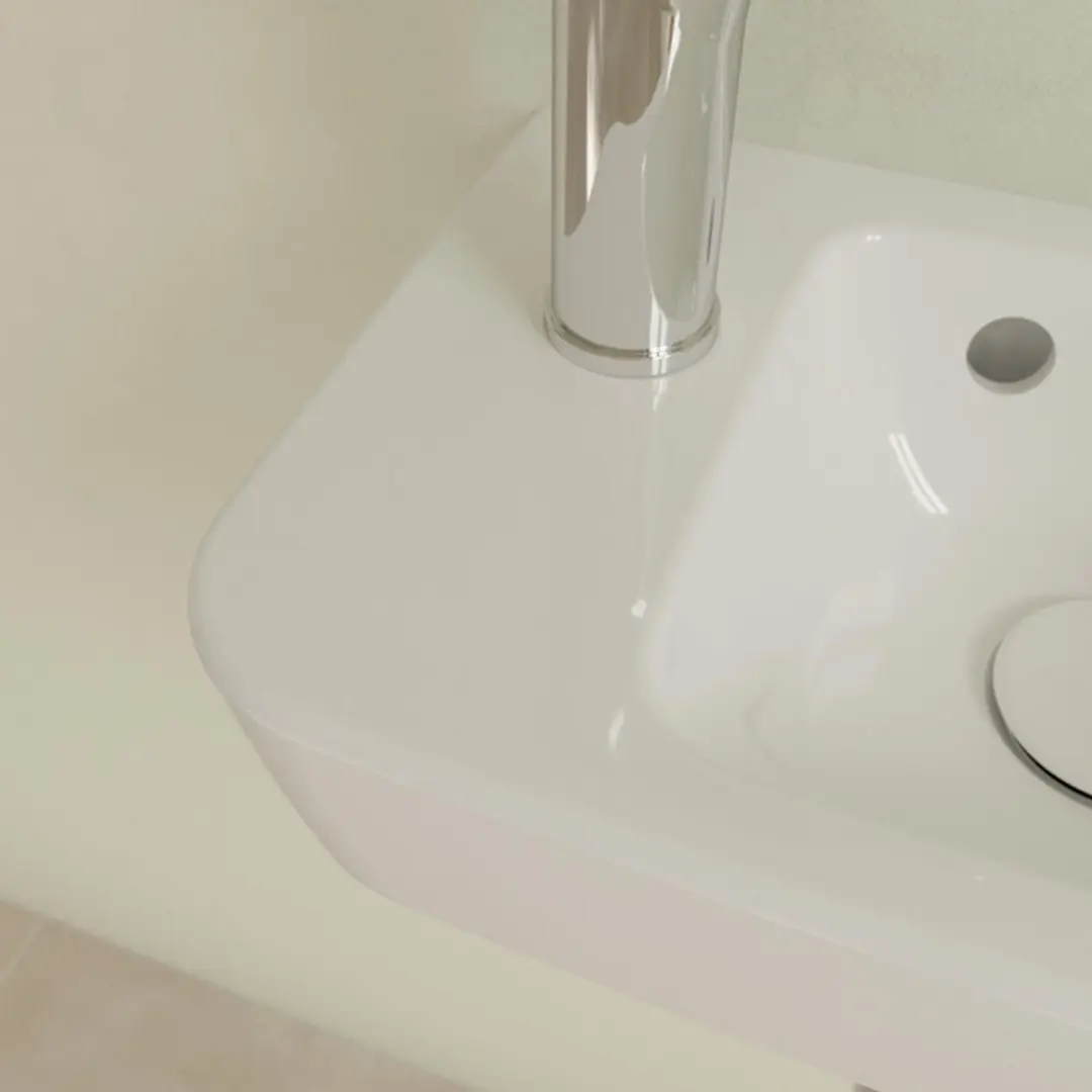 Villeroy & Boch O.novo Fontein 1 Kraangat Links 36x25cm Wit - afbeelding 3 van 6