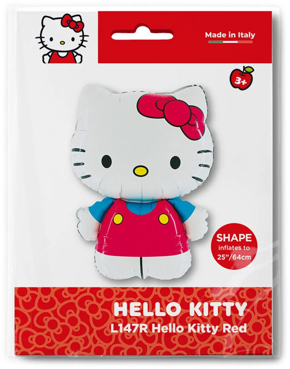 Hello Kitty Folieballon 64cm - Rood/Blauw/Wit/Geel