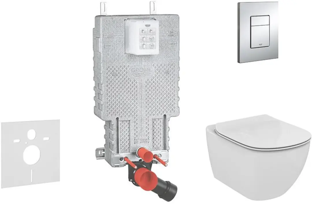 Complete toiletset Aquablade wandcloset + Ideal Standard WC zitting, Skate Cosmo