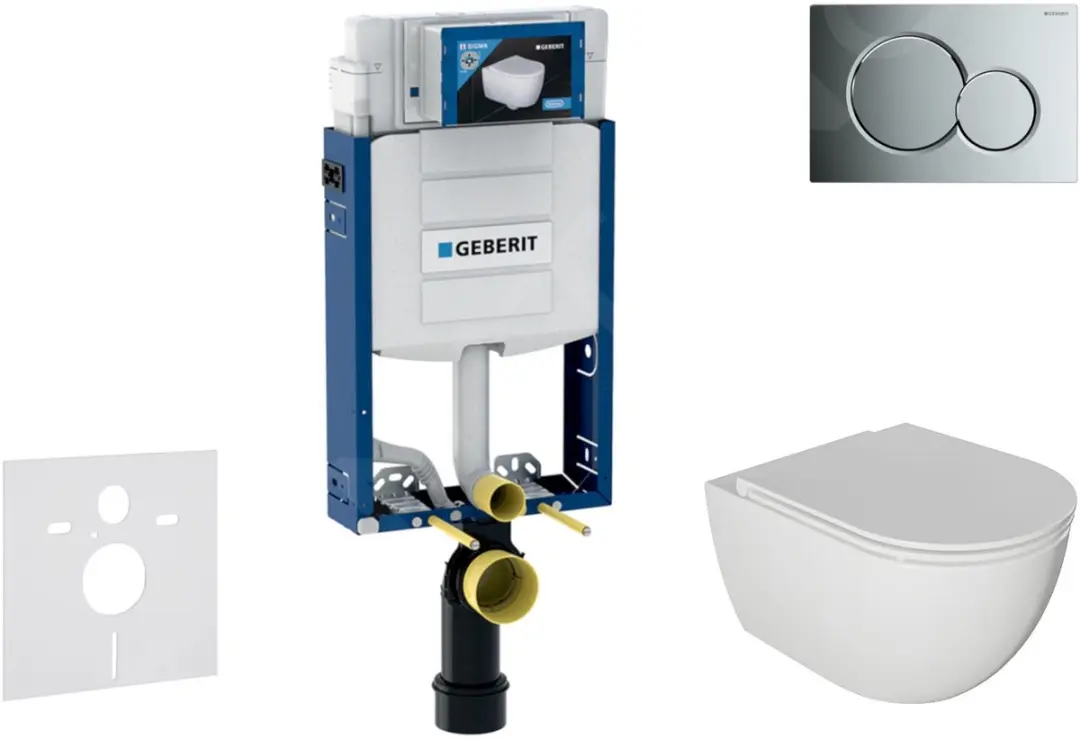 Voorwand montageset, Oudee toilet en softclose zitting, Sigma01 bedieningsplaat,