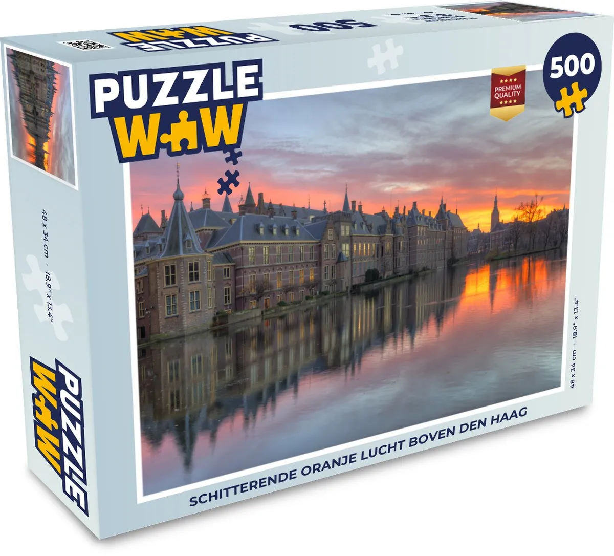 PuzzleWow Den Haag Binnenhof Legpuzzel 500 Stuks - Multicolor
