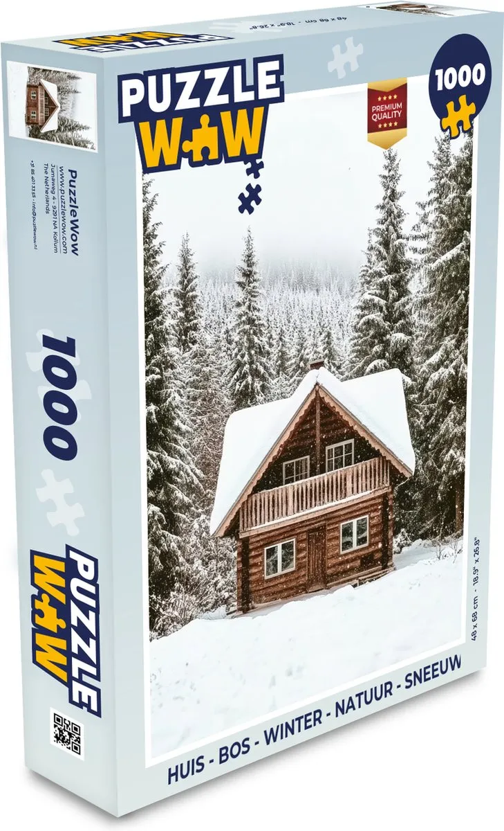 PuzzleWow Huis in de Winter Legpuzzel 1000 Stuks